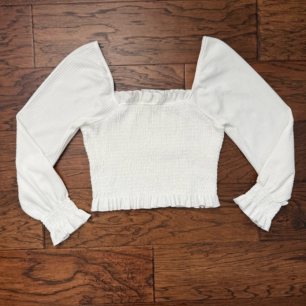 Altar’d State Smocked Cotton Crop Top | Coquette Cottagecore | Size S
